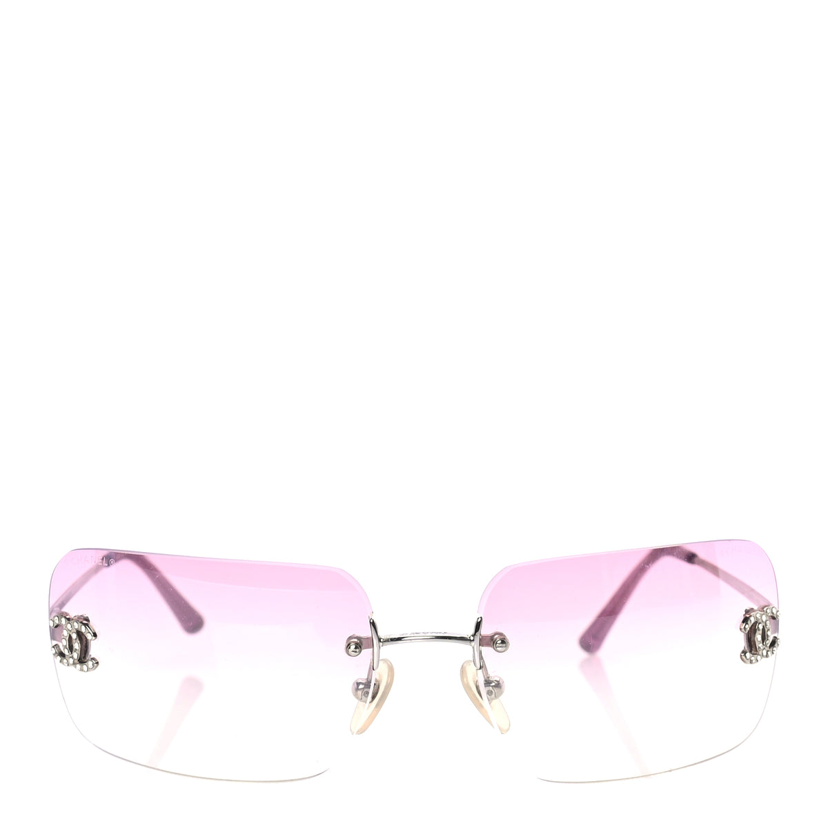 Chanel Metal Crystal CC Logo Sunglasses 4017-D Pink | Luxe Collective