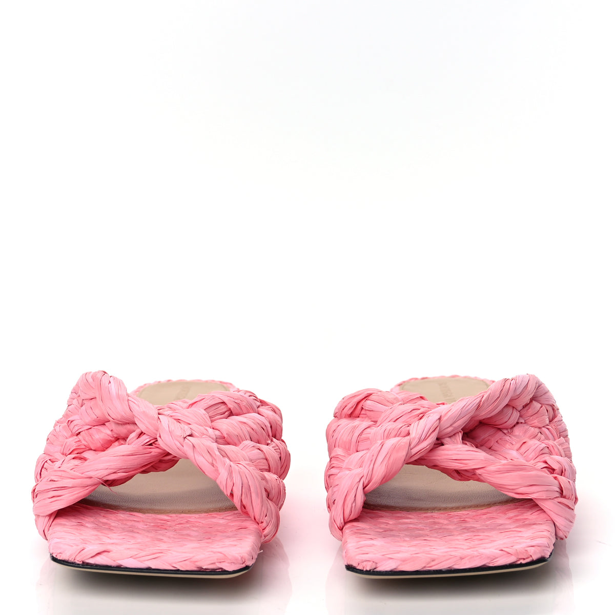 Bottega Veneta Raffia Twisted Intrecciato Stretch Flat Sandals