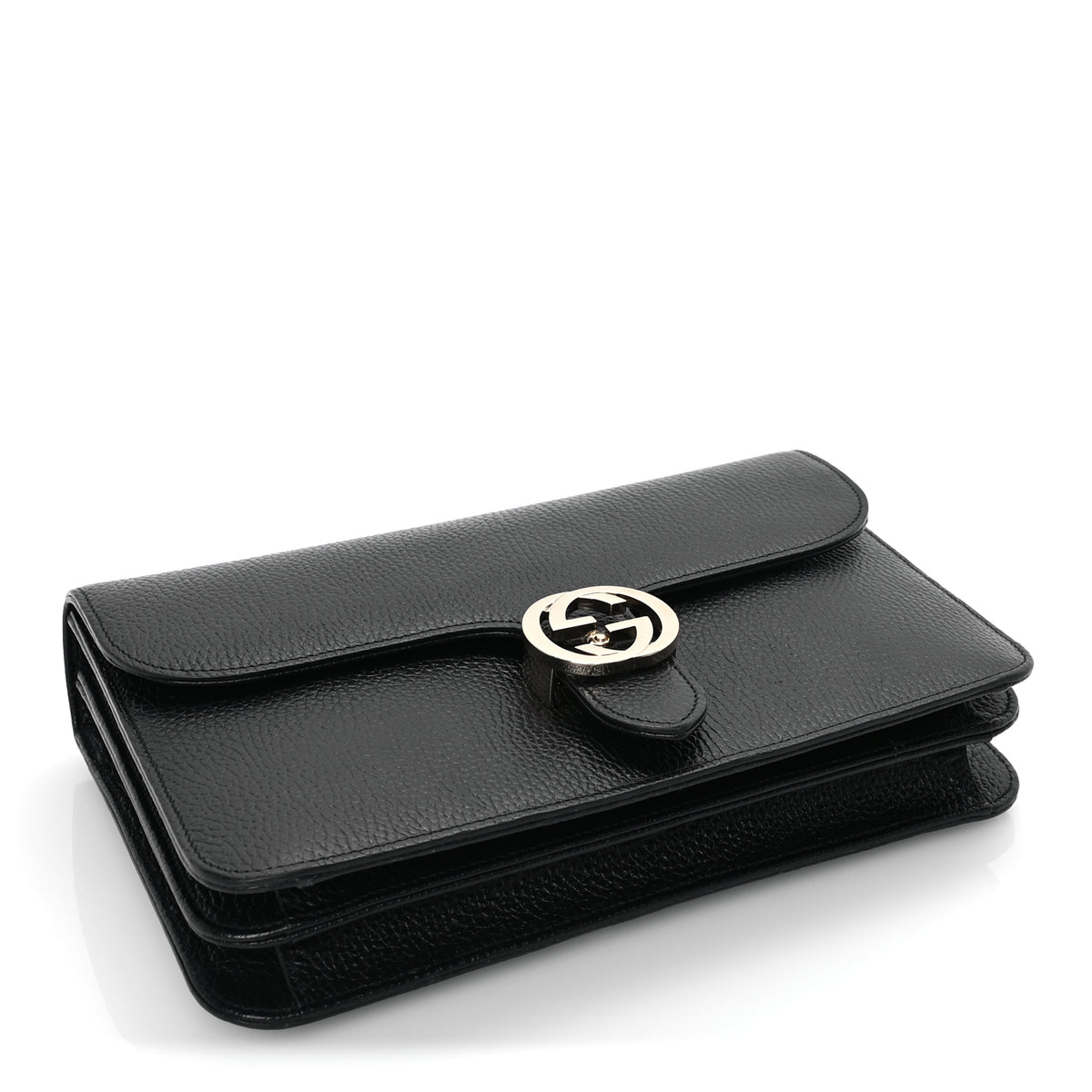 Gucci Dollar Calfskin Interlocking G Shoulder Bag Black | Luxe