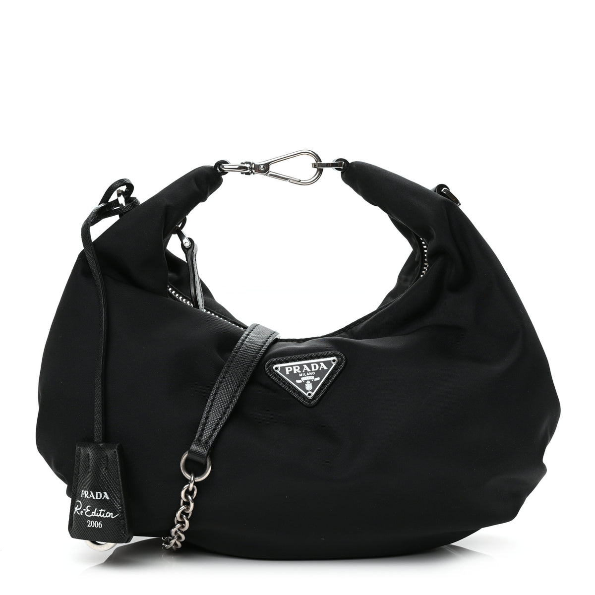Prada Tessuto Nylon Saffiano Re-Edition 2006 Shoulder Bag Black