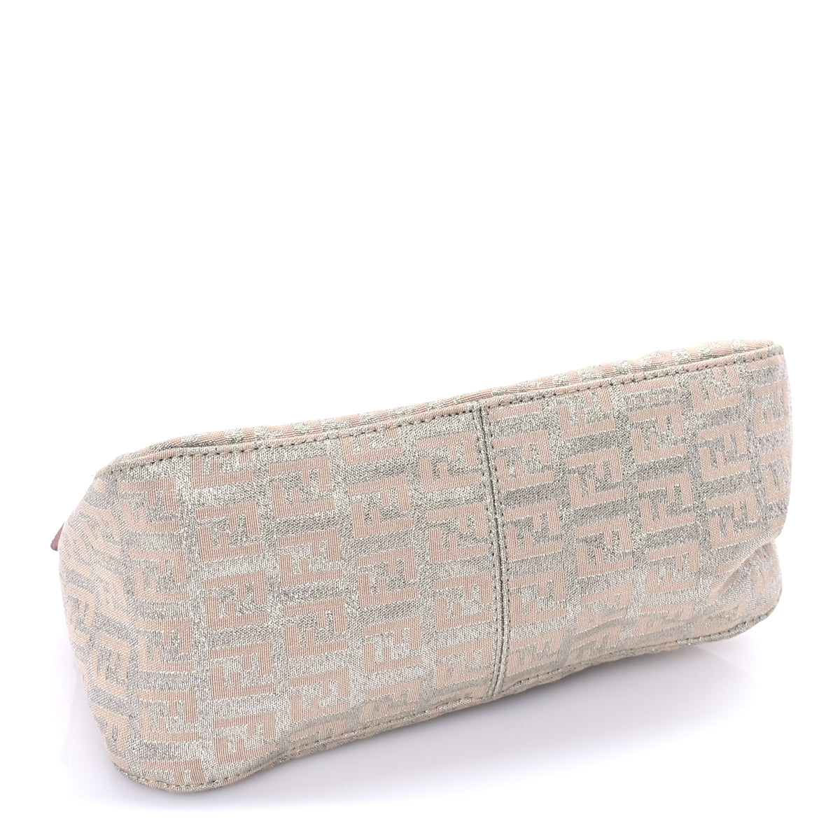 Fendi Metallic Jacquard Zucchino Suede Mini Mama Baguette Cipria