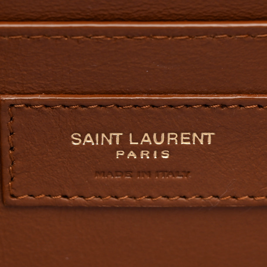 Saint Laurent Box Calfskin Monogram Medium Solferino Satchel Natural Tan Image 7