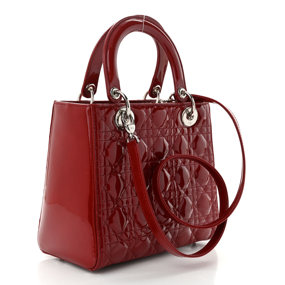 Christian Dior Patent Cannage Medium Lady Dior Red Image 3