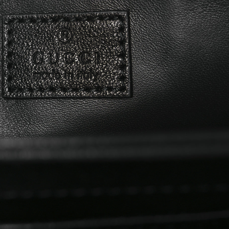 Gucci Sakai Be Green Calfskin Shearling Horsebit 1955 Shoulder Bag Black Image 6