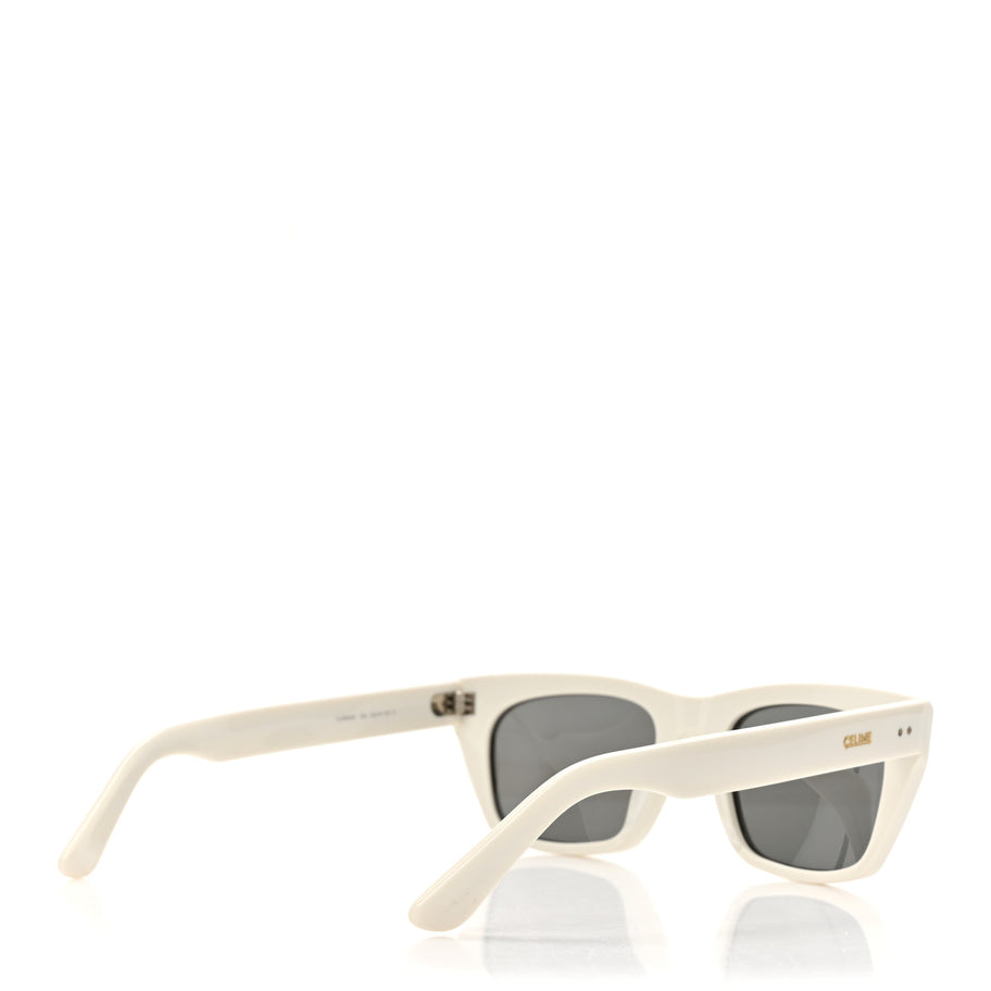 Celine Acetate Polarized Rectangular Sunglasses CL40060I White Image 4