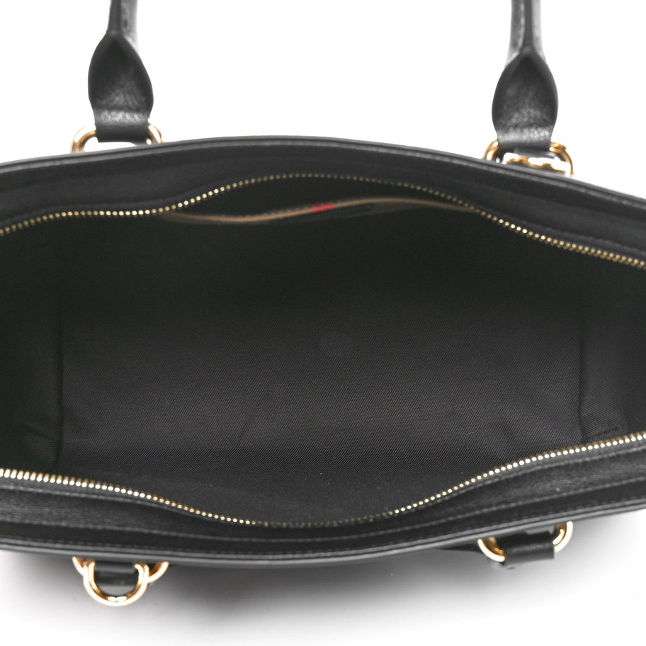 Burberry Calfskin Mega Check Small Banwell Tote Black Image 5