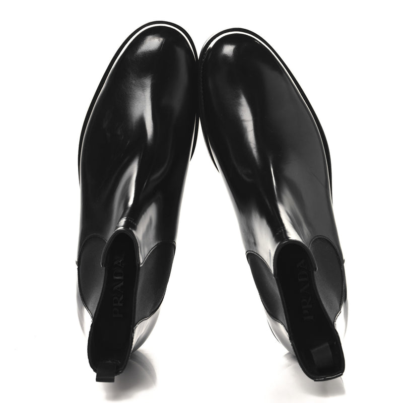  Prada Spazzolato Mens Chelsea Boots 12 Black