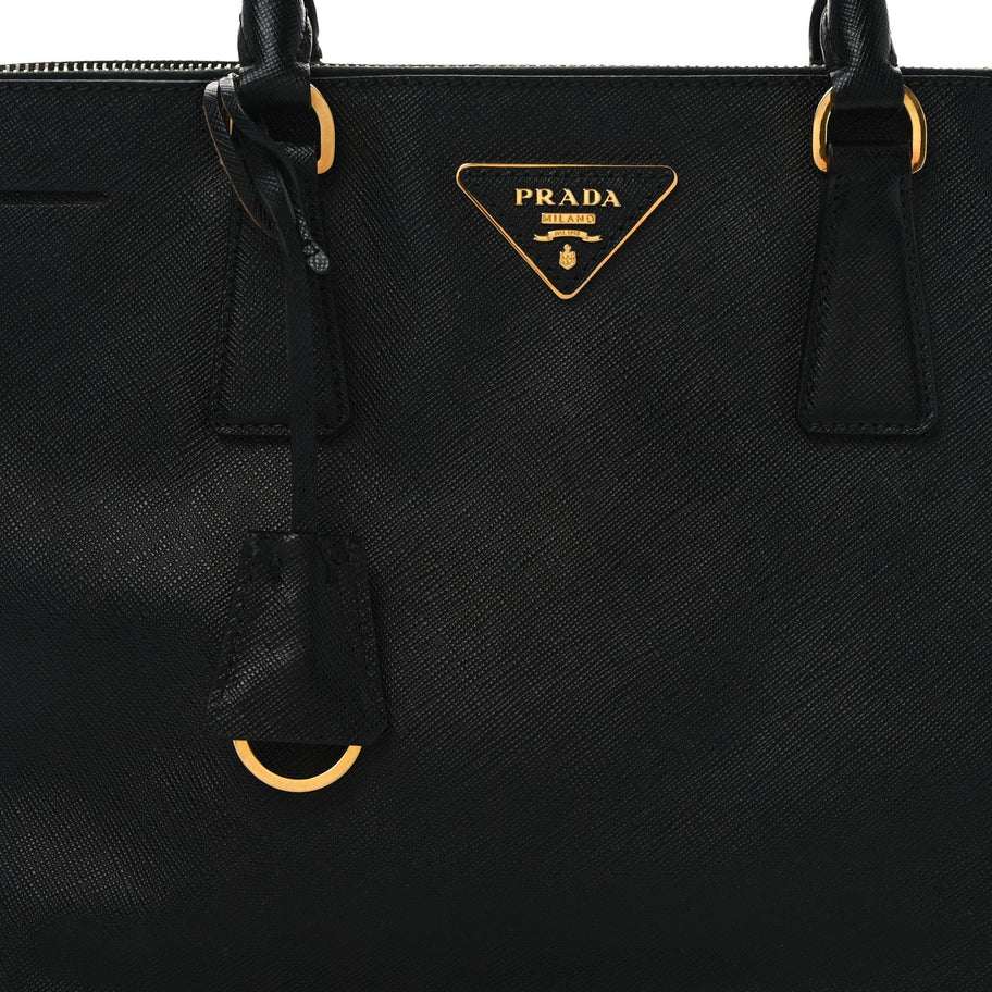 Prada Saffiano Lux Large Galleria Double Zip Tote Black Image 7