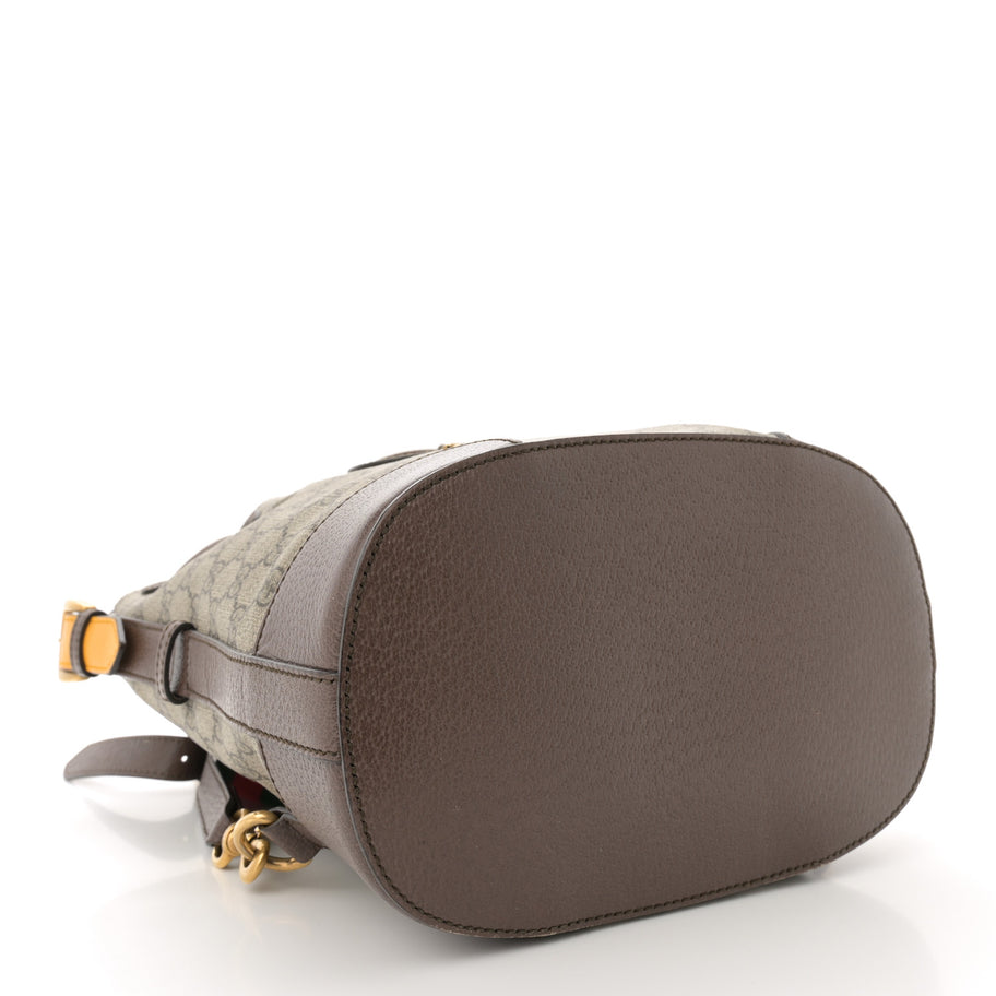 Gucci GG Supreme Monogram Neo Vintage Drawstring Bucket Backpack Beige New Acero Crop Image 4