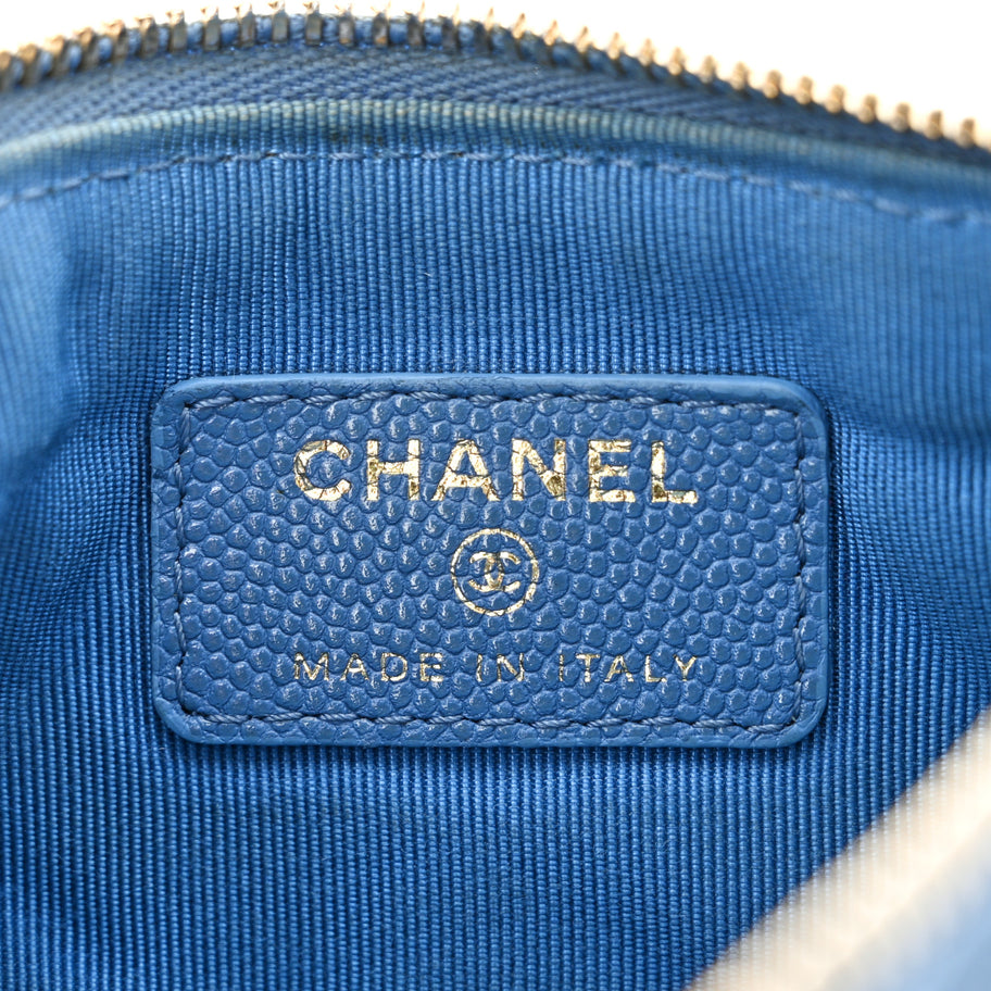 Chanel Caviar Quilted Small Pouch Blue Image 6
