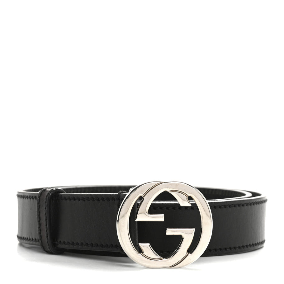Gucci Calfskin InterLocking G Belt 85 34 Black Image 1