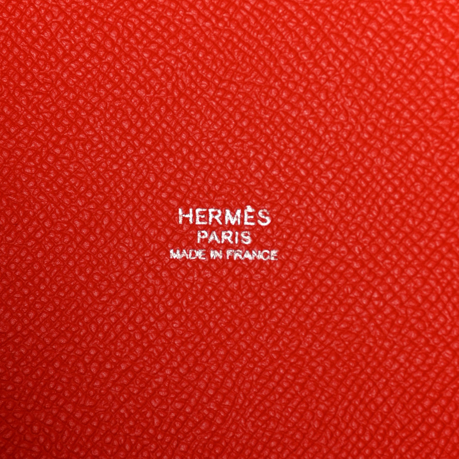 Hermes Epsom Tressage De Cuir Picotin Lock 22 MM Rouge Coeur Bleu du Nord Rouge H Image 6