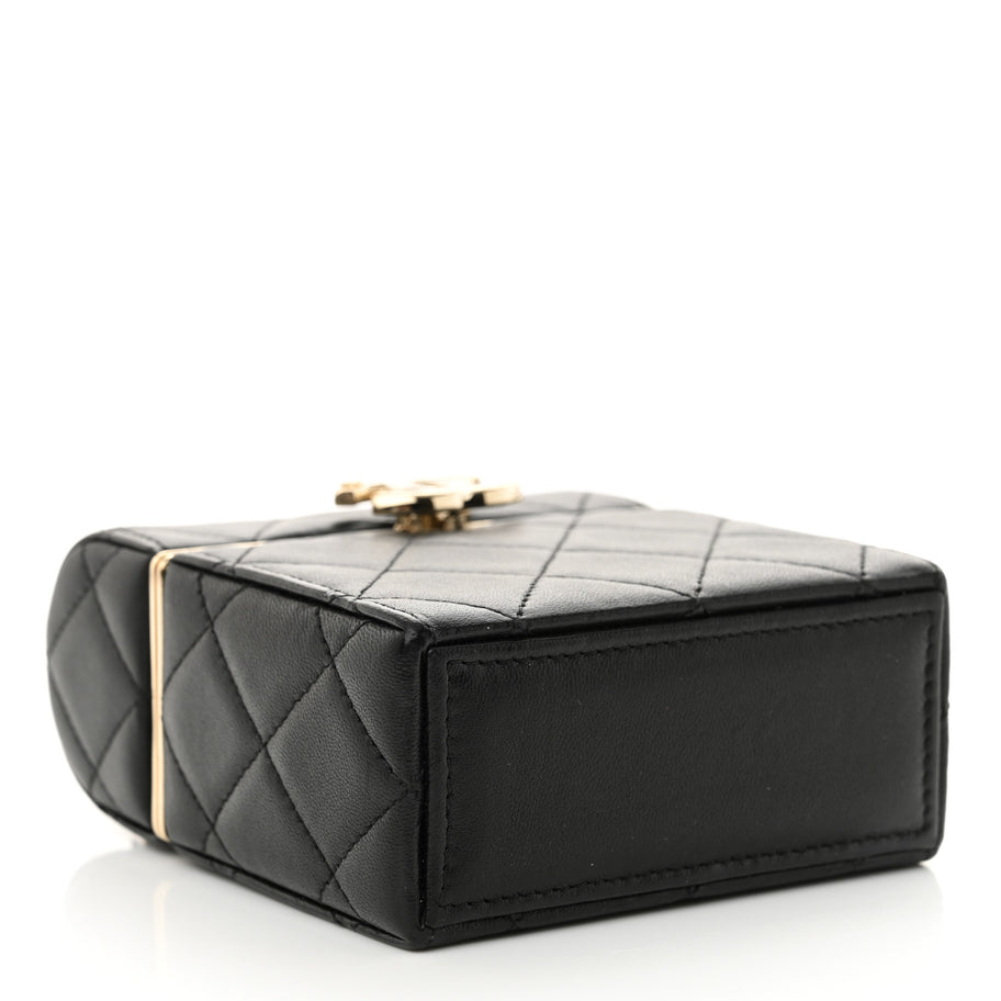 Chanel Lambskin Quilted Small Box With Chain Black Image 4