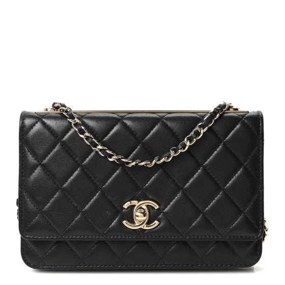 Chanel Lambskin Quilted Trendy CC Wallet On Chain WOC Black Image 1