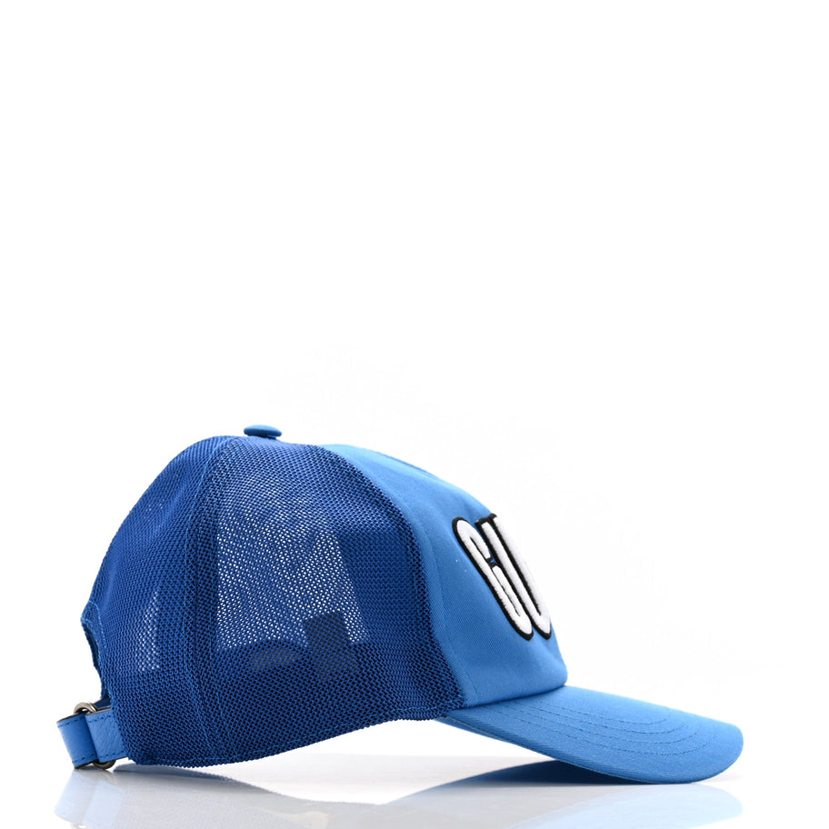 Gucci Cotton Logo Patch Baseball Hat L Blue Image 5