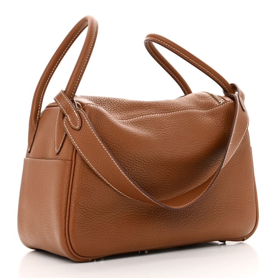 Hermes Taurillon Clemence Lindy 26 Gold Image 3