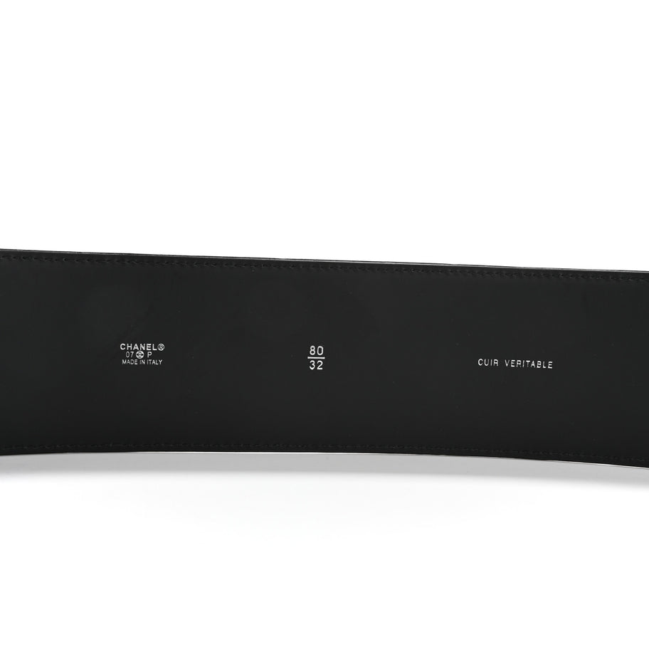 Chanel Patent CC Wide Belt 80 32 Black Image 6