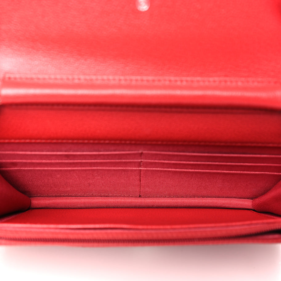 Chanel Grained Calfskin Quilted CC Box Wallet On Chain WOC Red Image 5