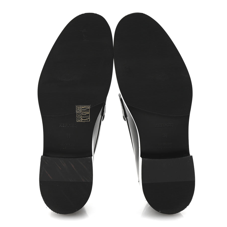 Hermes Calfskin Womens Hot Loafer 38 Black Image 5