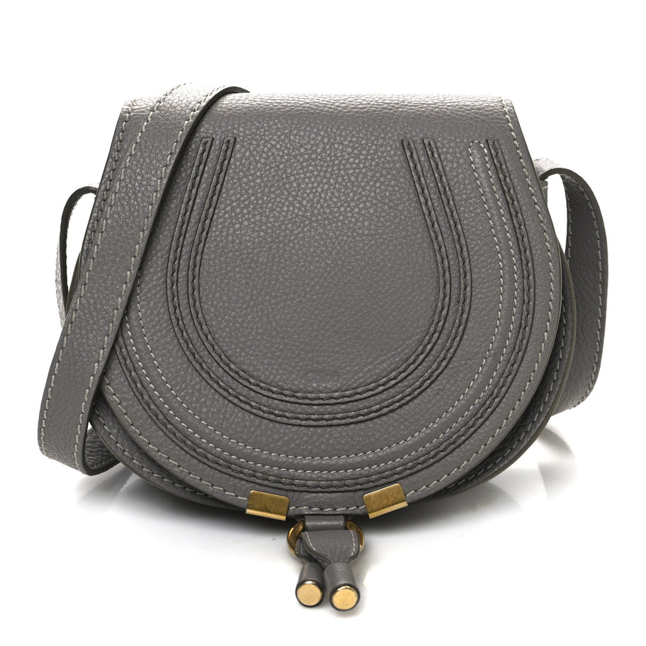 Chloe Calfskin Mini Marcie Round Crossbody Bag Cashmere Grey Image 1