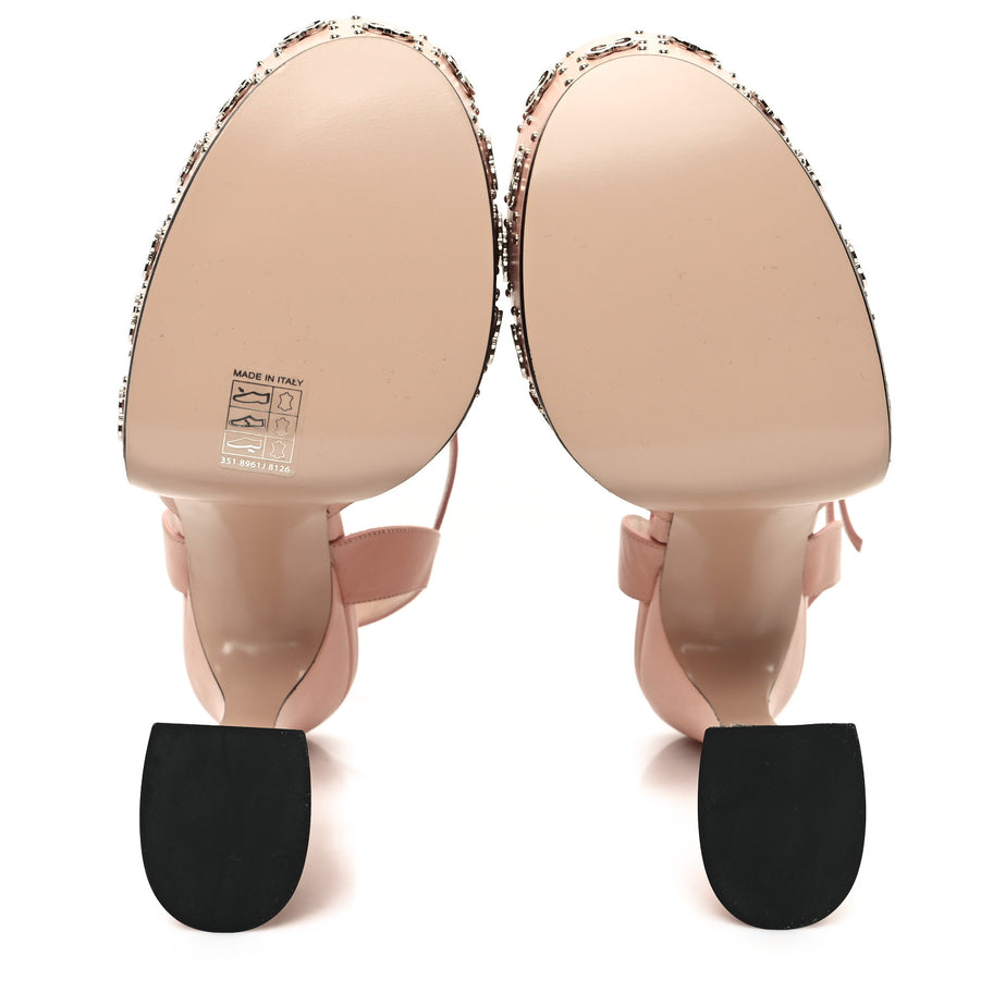 Gucci Malaga Kid Interlocking G Studs 155mm Platform Sandals 41 Perfect Pink Image 6