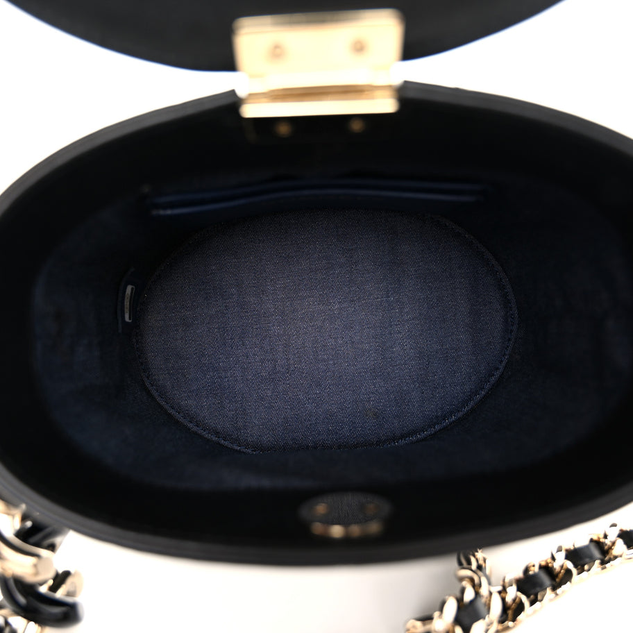 Chanel Lambskin Resin Elegant Chain Vanity Case Black Image 5