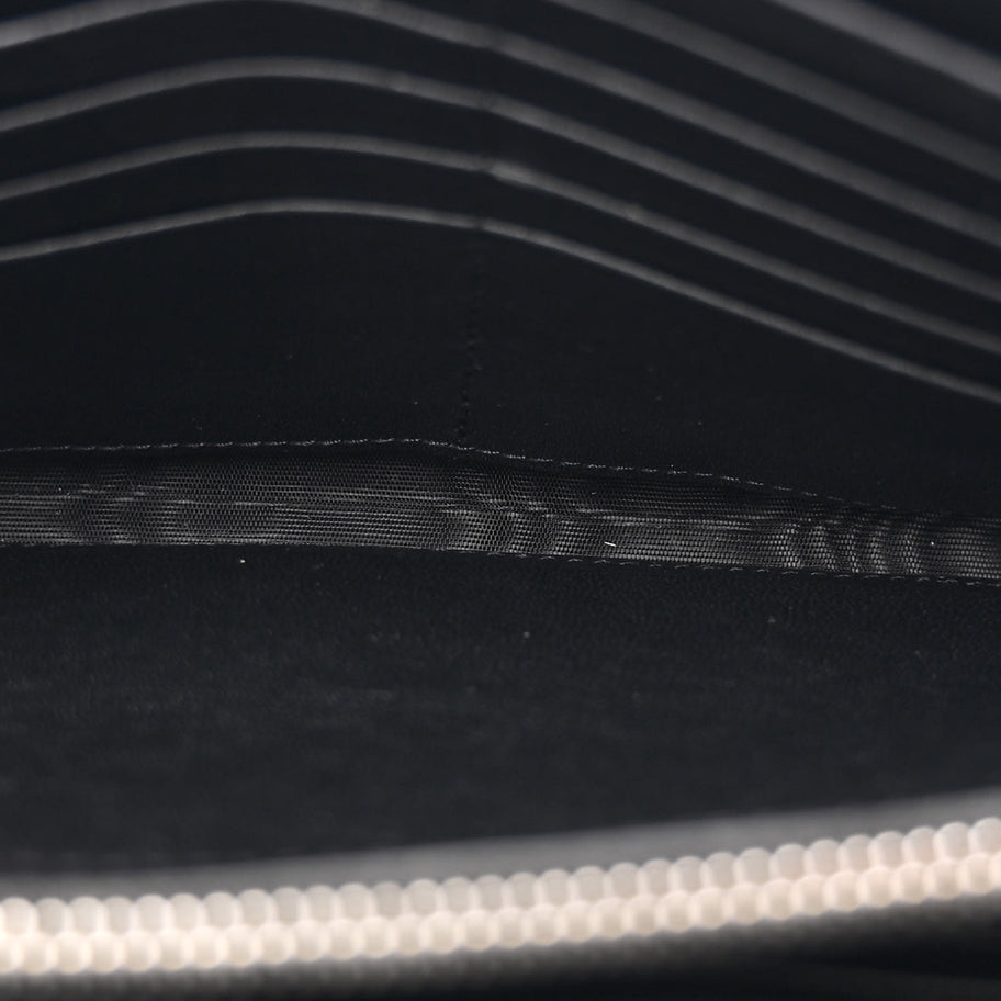 Saint Laurent Patent Grain De Poudre Matelasse Chevron Monogram Chain Wallet Blue Majorelle Image 5