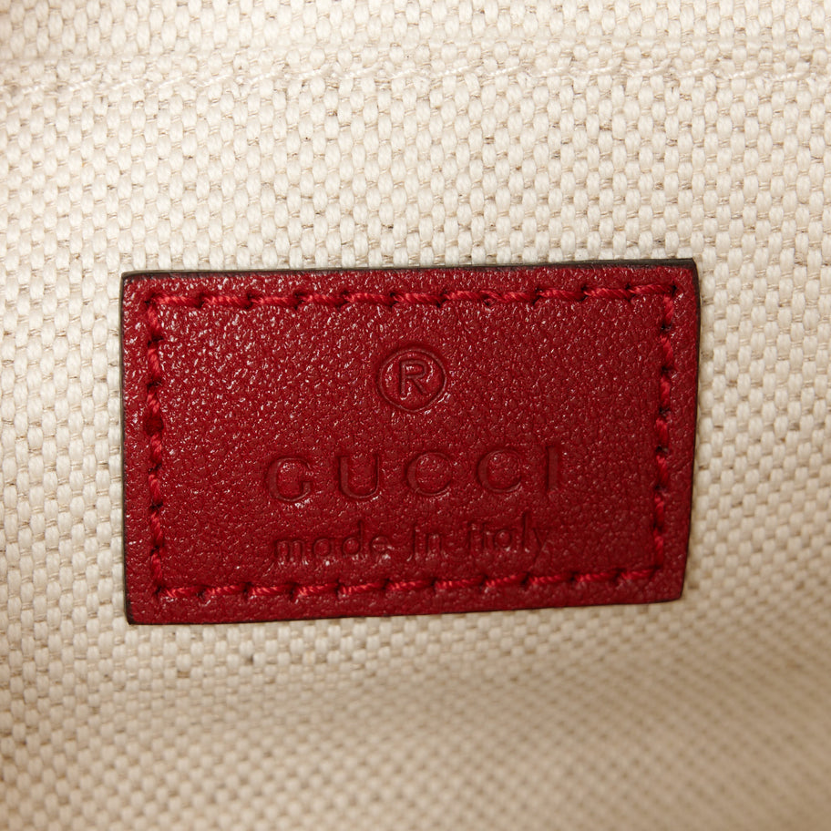 Gucci Sakai Be Green Calfskin Diagonal Stitched Small Blondie Shoulder Bag Rosso Image 6