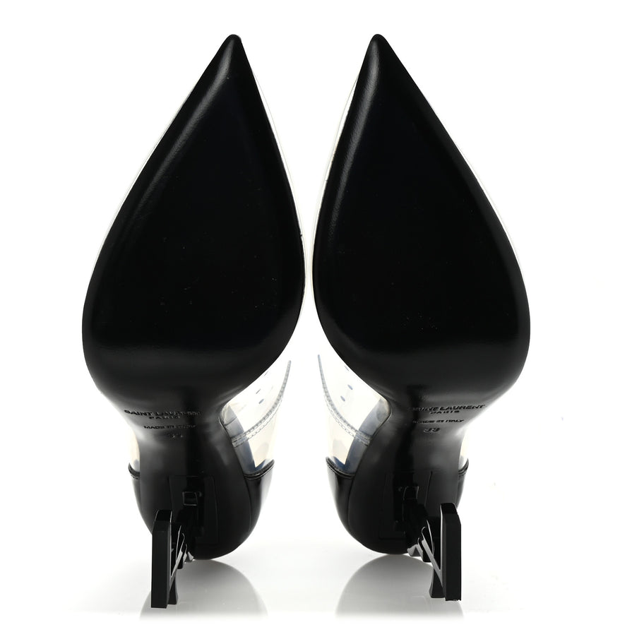 Saint Laurent Patent Calfskin PVC Opyum 110 Pump 39 Black Transparent Image 6