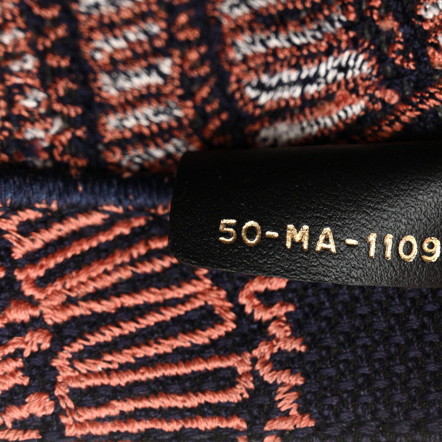 Christian Dior Canvas Embroidered Dior Animals Tiger Book Tote Deep Blue Fuchsia Image 7