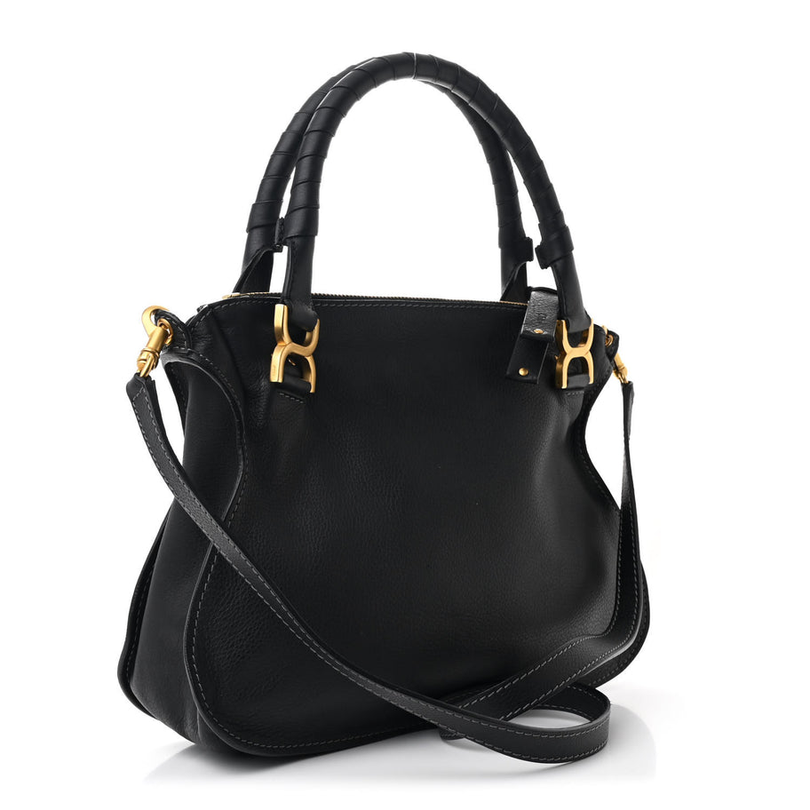 Chloe Calfskin Medium Marcie Satchel Black Image 3