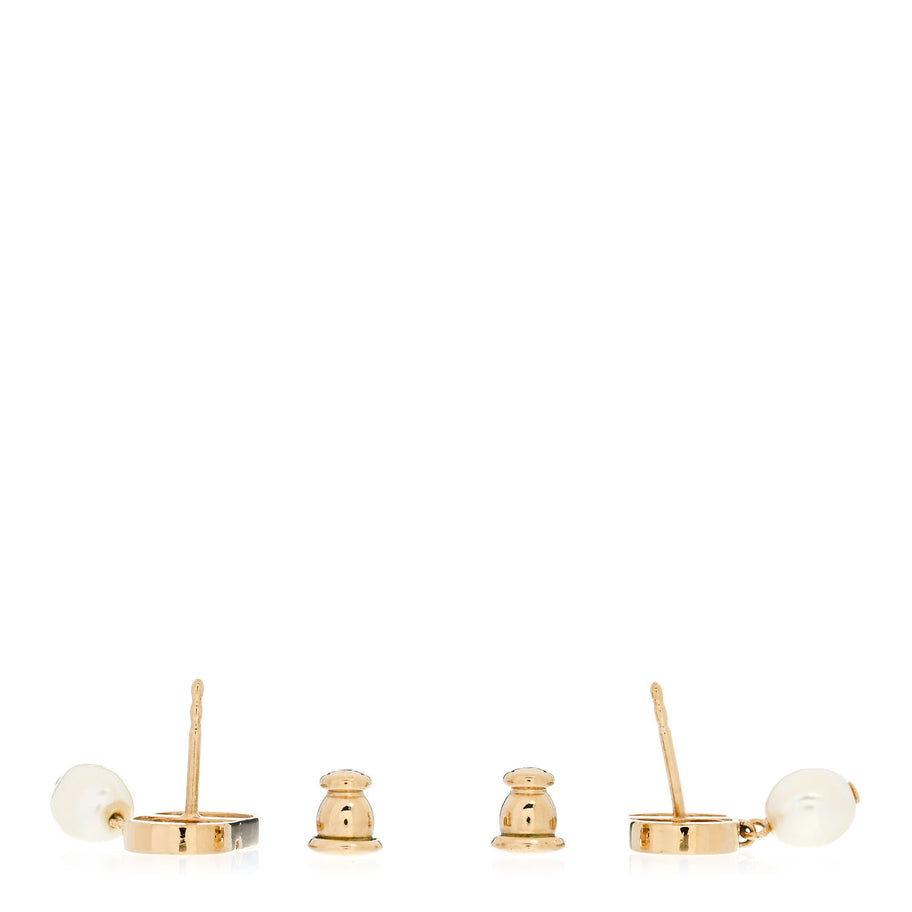 Christian Dior Pearl Petit CD Earrings Gold Image 3
