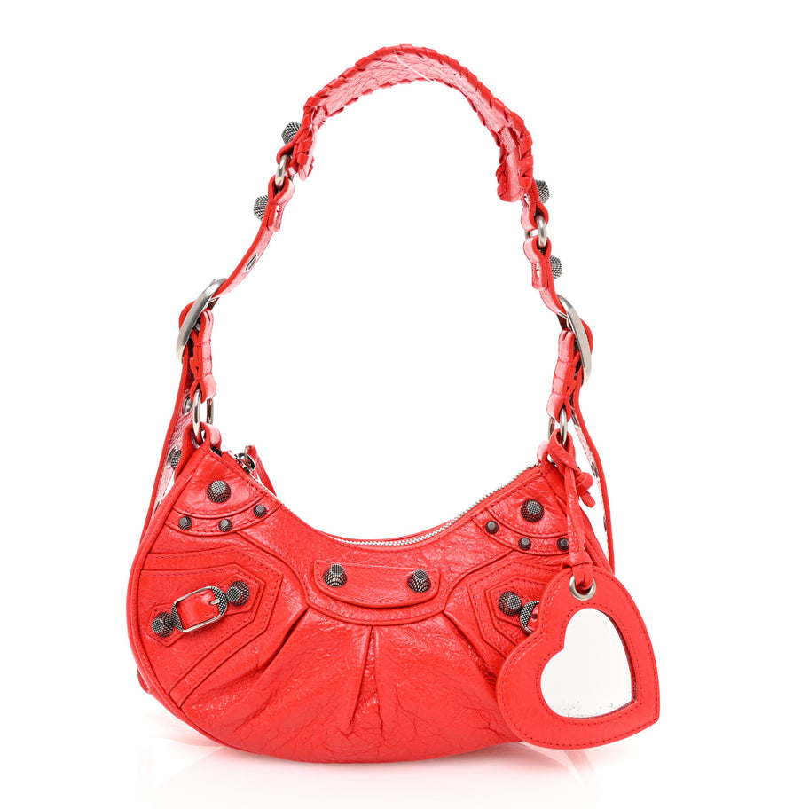 Balenciaga Agneau Arena Le Cagole Shoulder Bag XS Tomato Red Image 3