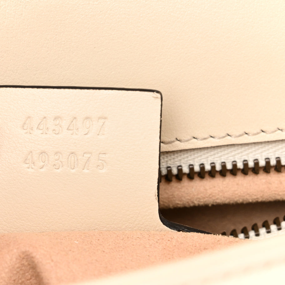 Gucci Calfskin Matelasse Small GG Marmont Shoulder Bag White Image 7