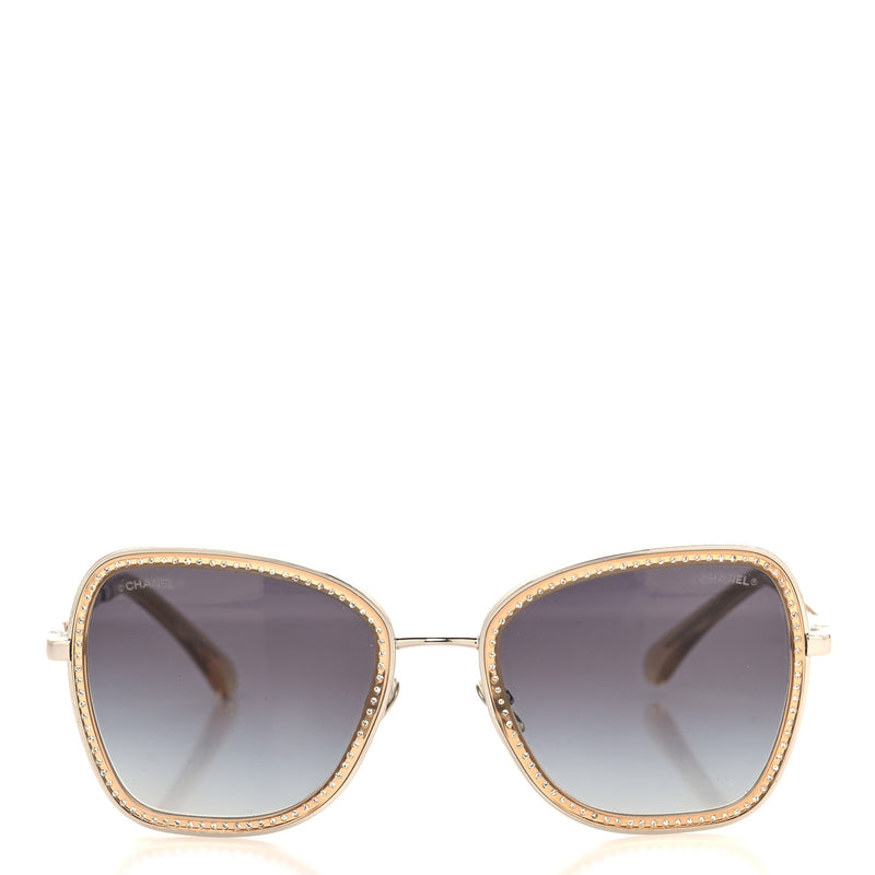  Chanel Square Frame Sequin Sunglasses 4277-B Silver Brown