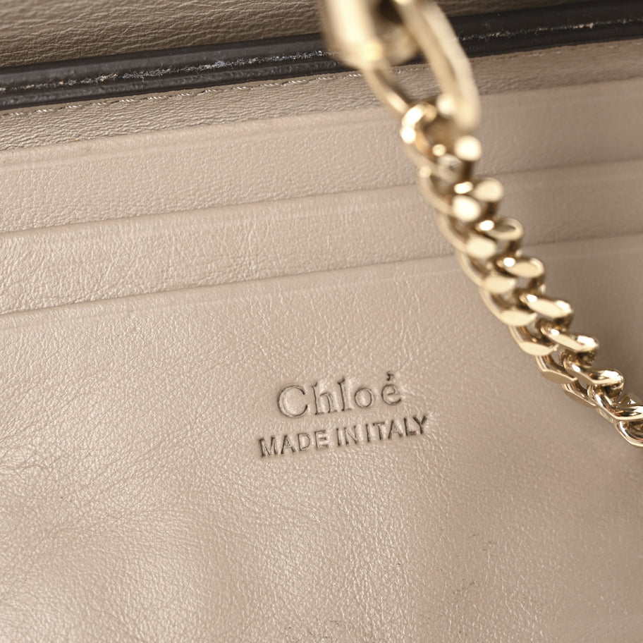 Chloe Suede Calfskin Mini Faye Shoulder Bag Motty Grey Image 6