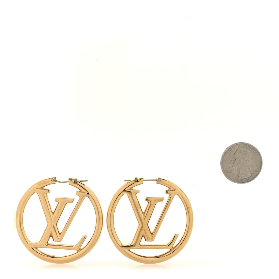 Louis Vuitton Metal Louise Hoop Earrings Gold Image 2