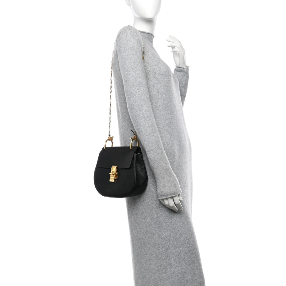 Chloe Grained Lambskin Drew Shoulder Bag Black Image 3