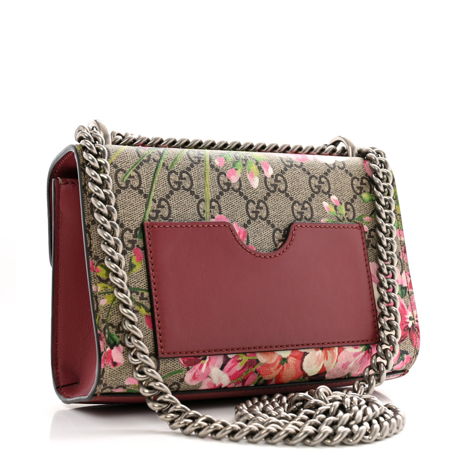 Gucci GG Supreme Monogram Blooms Small PadLock Shoulder Bag Beige Multicolor Dry Rose Image 3