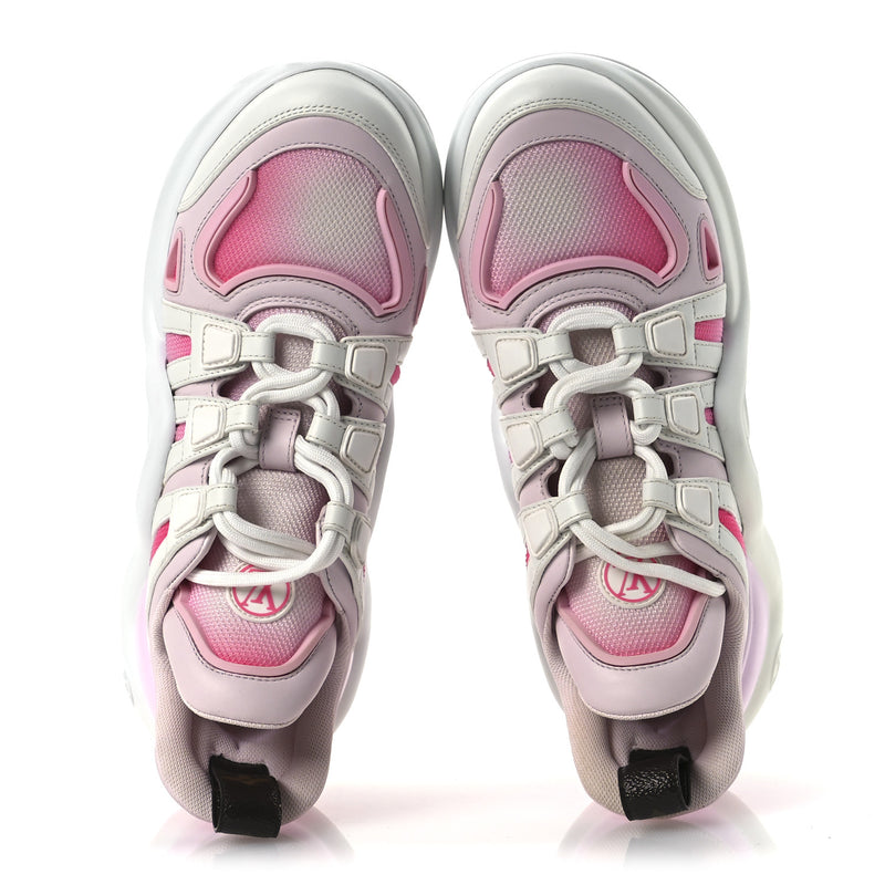  Louis Vuitton Calfskin Technical Nylon LV Archlight Sneaker Rose Clair