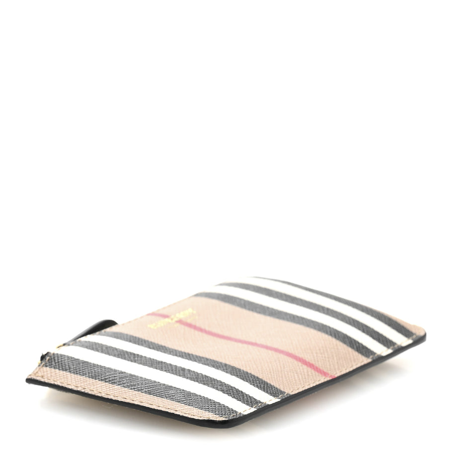Burberry E-Canvas Calfskin Icon Stripe Zip Coin Case Archive Beige Image 4