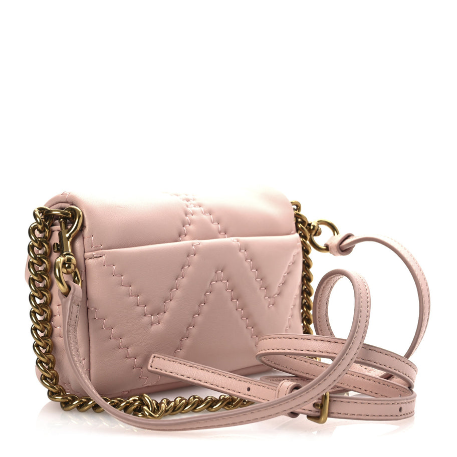 Marc Jacobs Lambskin Quilted J Marc Mini Shoulder Bag Rose Image 3