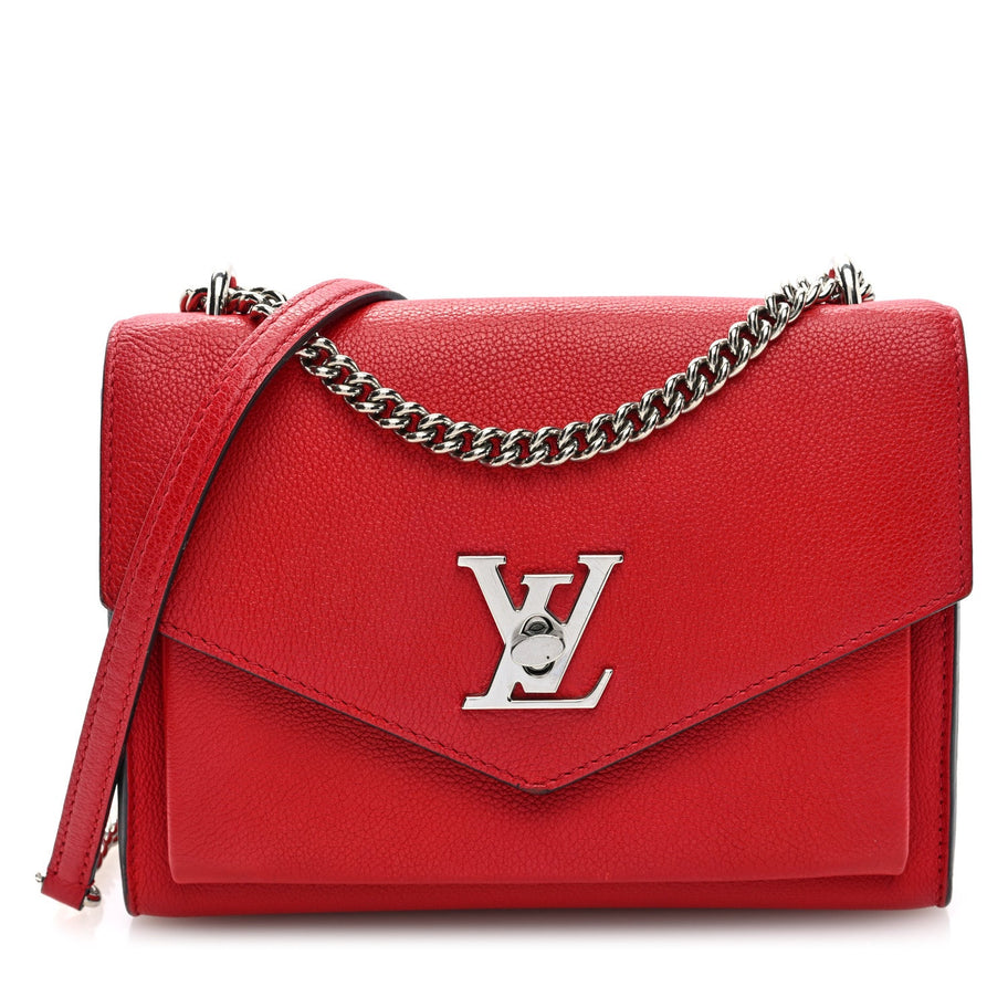 Louis Vuitton Soft Calfskin Mylockme Chain Bag BB Rubis Image 1
