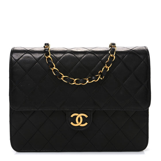 Chanel Lambskin Quilted Small Single Flap Bag Black Image 1
