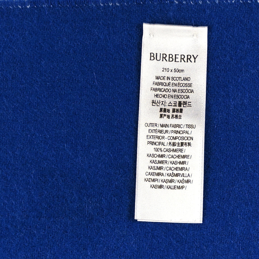 Burberry Cashmere Reversible Giant Check Fringe Scarf Knight Image 3