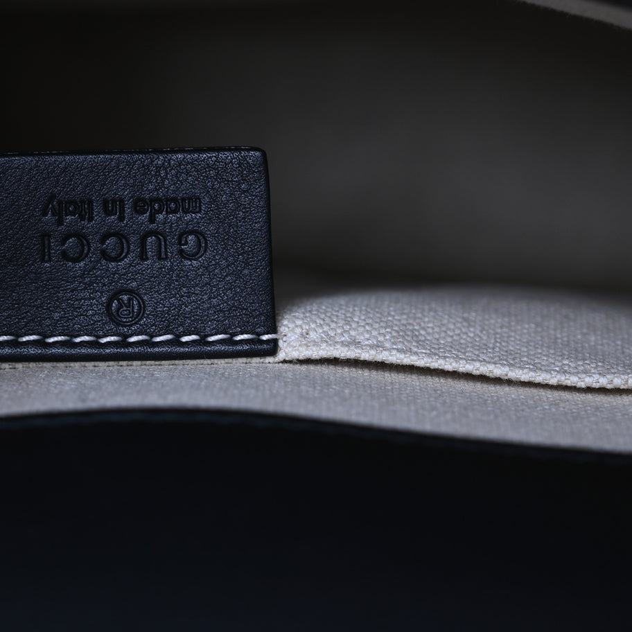 Gucci Calfskin Bamboo Web Large Dionysus Top Handle Bag Black Bright Evergreen Hibiscus Red Image 6