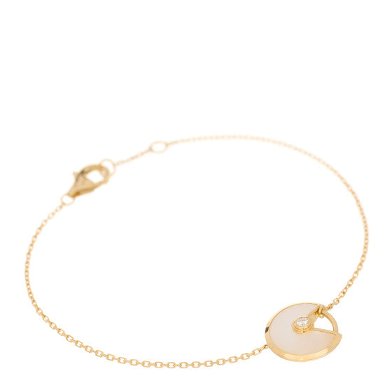 Cartier CARTIER 18K Yellow Gold Diamond Mother of Pearl Amulette de Cartier Bracelet Image 1