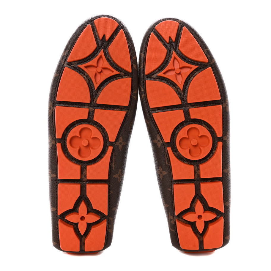 Louis Vuitton Monogram Macassar LV Driver Moccasin Loafers Orange Image 6