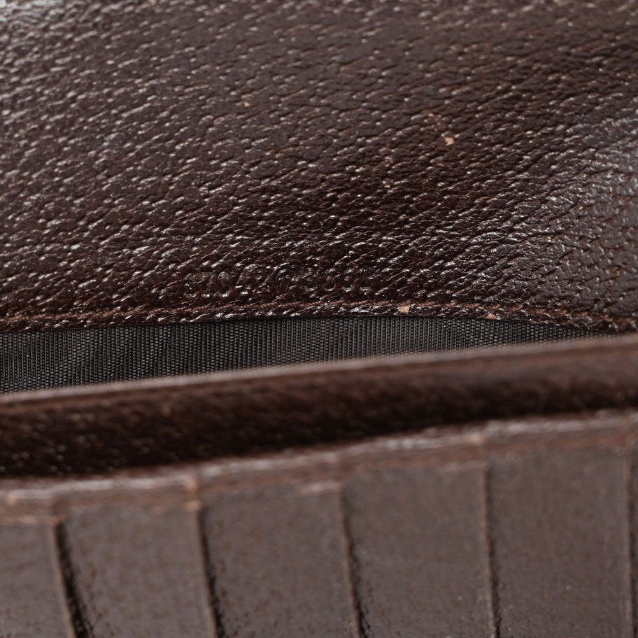 Gucci Monogram Metal Bar Chain Wallet Dark Brown Image 7