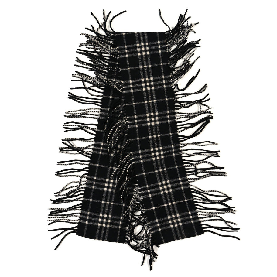 Burberry Cashmere Check Happy Fringe Scarf Black Calico Image 3